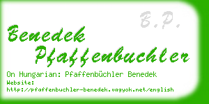 benedek pfaffenbuchler business card
