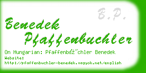 benedek pfaffenbuchler business card